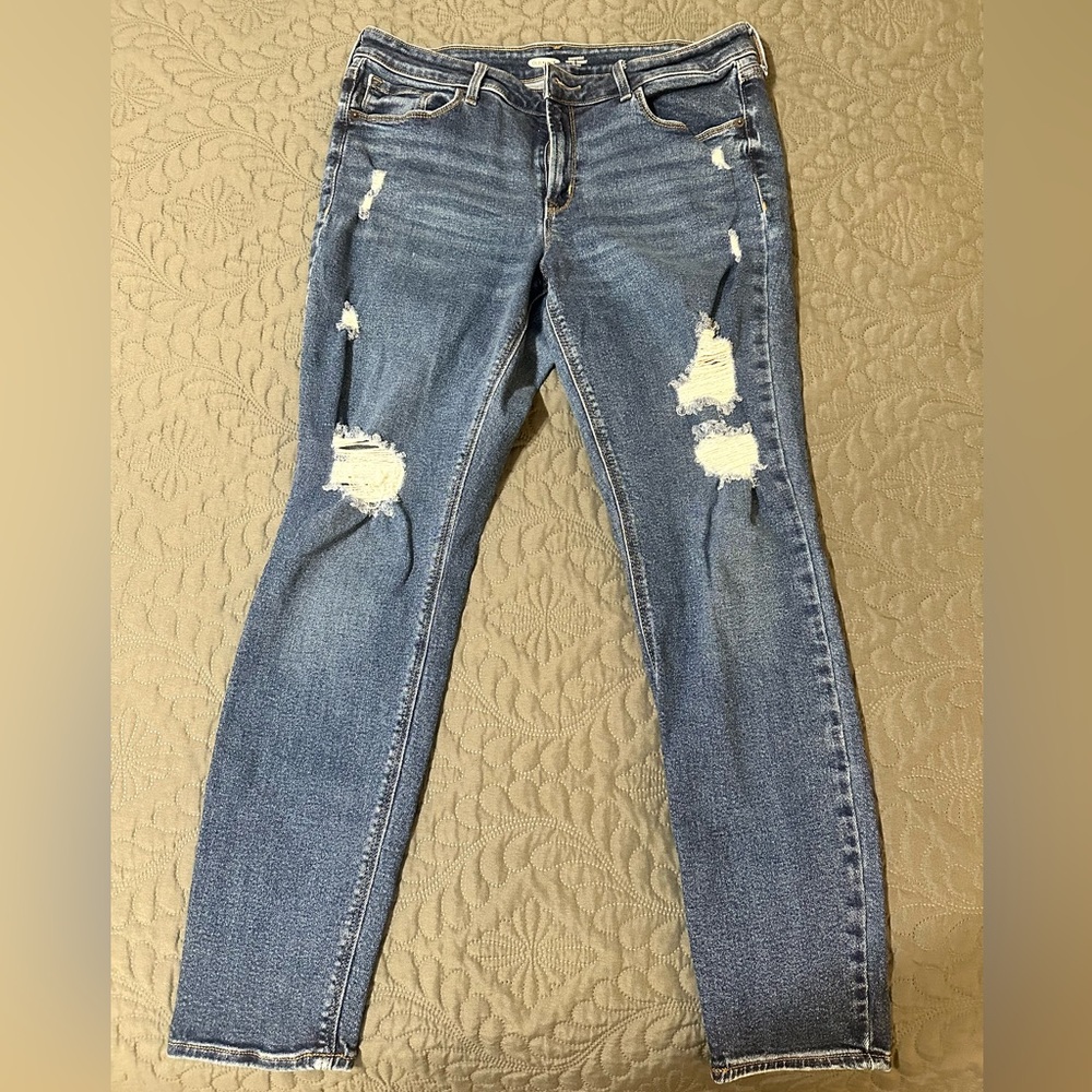 Old Navy Blue Skinny Distressed Jeans
